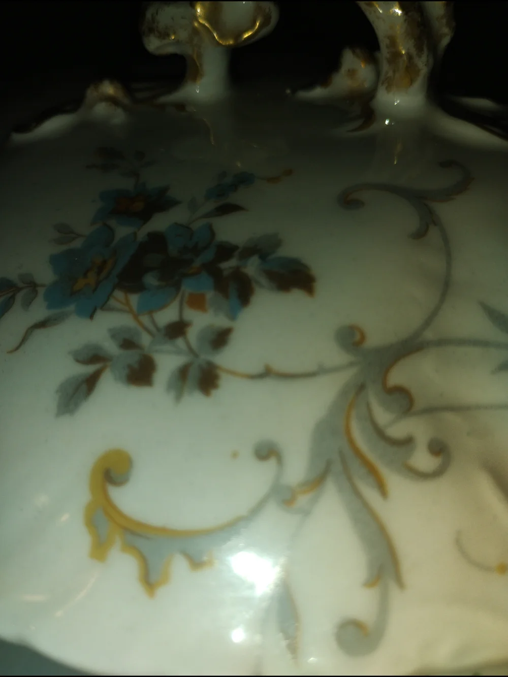 Limoges Classic White Decorative Bowl with Gold Accent Handles